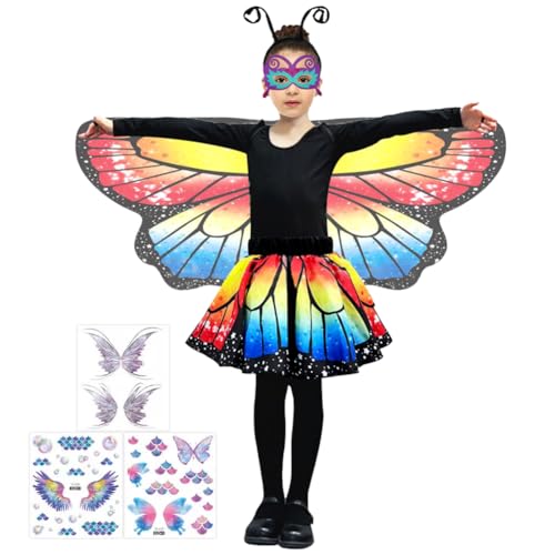 ZJILIXIA Schmetterling Kostüm Kinder,Schmetterling Flügel Umhang,Schmetterling Umhang Kostüm Mit Maske, Tüllrock,Haarreif Und Tattoos,Schmetterling Umhang Für Cosplay,Karneval,Fasching,Mottoparty (C) ZJILIXIA Schmetterling Kostüm Kinder,Schmetterling Flügel Umhang,Schmetterling Umhang Kostüm Mit Maske, Tüllrock,Haarreif Und Tattoos,Schmetterling Umhang Für Cosplay,Karneval,Fasching,Mottoparty (C) von ZJILIXIA