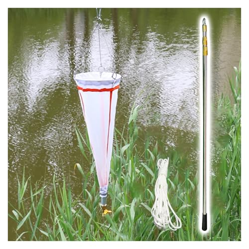 Planktonnetz 112/64 Mikron Planktonnetze für Studenten Feinmaschiges Experimentalnylon Phytoplankton- und Zooplankton-Probenentnahme mit einziehbarer Stange und Probenseil(200 Mesh - 25#) von ZJKXJH
