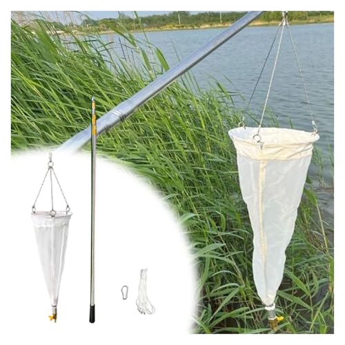 Planktonnetz Planktonnetz Nr. 13 Nr. 25 mit ausziehbarer Stange und Seil Verdicktes experimentelles Nylon-Probenahmenetz zum Sammeln von Phytoplankton und Zooplankton(Aperture 112 Micron) von ZJKXJH