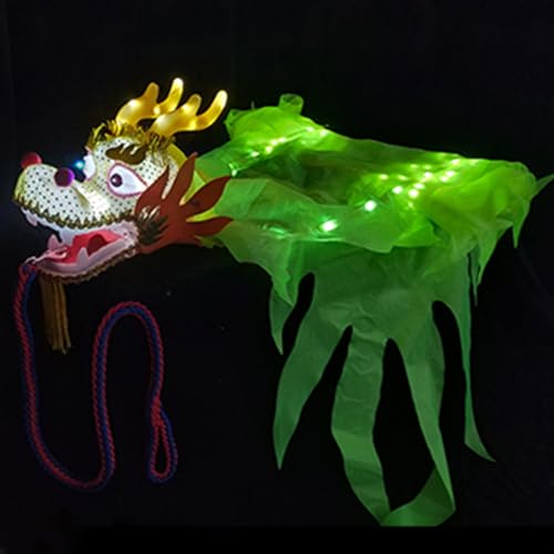 Tanzbändchen Gymnastikband Dragon Dance Ribbon - Übung Fitness Silk Dragons Poi, Outdoor Sports Light Up Dragon Streamer Mit Echtem 3D-Drachenkopf, Chinese Folk Physical Training ( Color : Yellow1 , S von ZJKXJH