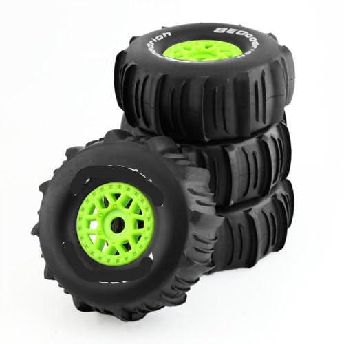 ZJNWTVUH 1/7 1/8 RC Offroad Reifen 140 mm OD kompatibel mit Desert Beach Anhänger und verschiedenen Fahrzeugen 17mm Sechskant(4pcs Green) von ZJNWTVUH