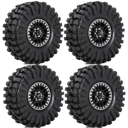 ZJNWTVUH 1,9 Beadlock -Räder und Reifen Kompatibel mit 1/10 -Skala -Crawlers, die mit verschiedenen Modellen kompatibel sind, einschließlich II III TF2 CC01 TRX6 4PCS von ZJNWTVUH