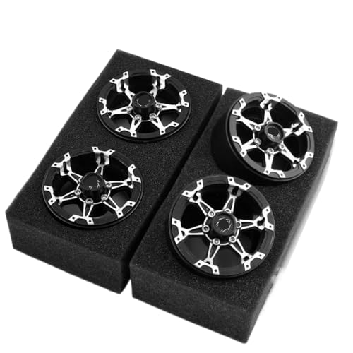ZJNWTVUH 1,9-Zoll-Aluminium 6-Speichen-Beadlock-Rand Hub-Hub-Kompatibel mit 1/10 RC-Crawler-Autos, einschließlich Gen8 VS4-10 Modell W1947(4pcs 002) von ZJNWTVUH