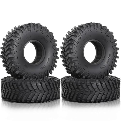 ZJNWTVUH 1,9 Zoll Crawler -Reifen Set von 4 Schlammreifen Außendurchmesser 4,72 Zoll kompatibel mit 1/10 RC Crawler -Fahrzeugen TRX6 90046 III AXI03007 CC01 D110 von ZJNWTVUH