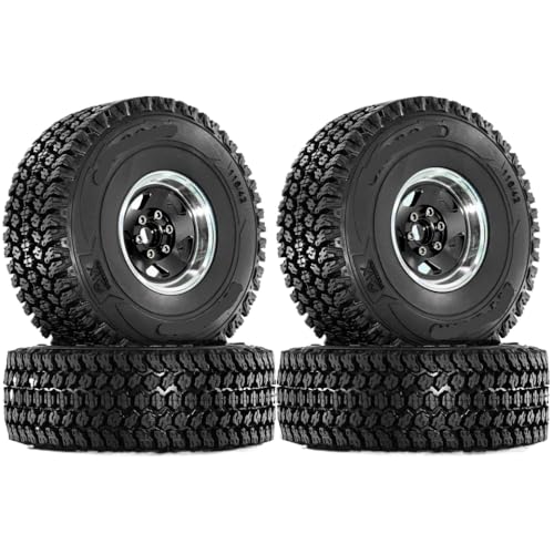 ZJNWTVUH 1,9 Zoll Crawler -Schlammreifen und Radsatz mit 1:10 RC -Crawler Kompatibel mit Verschiedene Modelle kompatibel(4pcs Black) von ZJNWTVUH