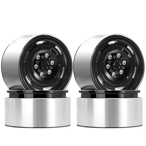 ZJNWTVUH 1,9 Zoll Metall Beadlock Wheel Rand Tire Set kompatibel mit 1/10 RC -Crawler -Fahrzeugen, die Kompatibel mit Verschiedene Modelle geeignet sind, einschließlich Wraith RR10 YK4082 YK4083 von ZJNWTVUH