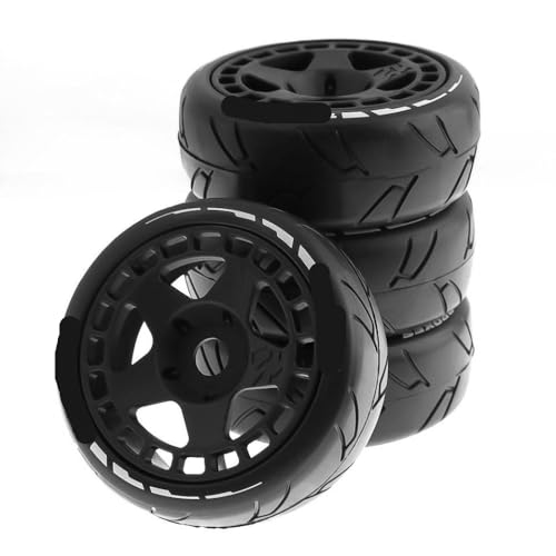 ZJNWTVUH 105 -mm -Gummi -Reifen -Plastikräder mit 17 -mm -Adapter -Set Kompatibel mit 1/8 auf der Straße Rally Rally RC -Autos kompatibel mit ZD Racing und Models von ZJNWTVUH