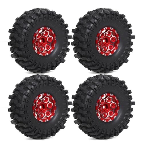 ZJNWTVUH 12mm Sechskant 1,9 Perldlock -Räder und Reifen 120 mm Höhe mit Schaumstoffeinsätzen, die mit 1:10 RC -Crawlern und ähnlichen Modellen kompatibel sind(1set red) von ZJNWTVUH