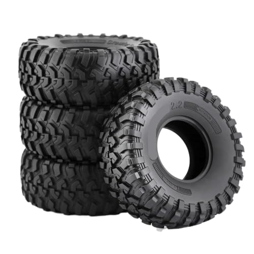 ZJNWTVUH 130 mm 2.2 Gummi -Steine ​​Reifen Kompatibel mit 1:10 RC Rock Crawler kompatibel mit Canyon Trail 105 Rims TRX6#8174 von ZJNWTVUH