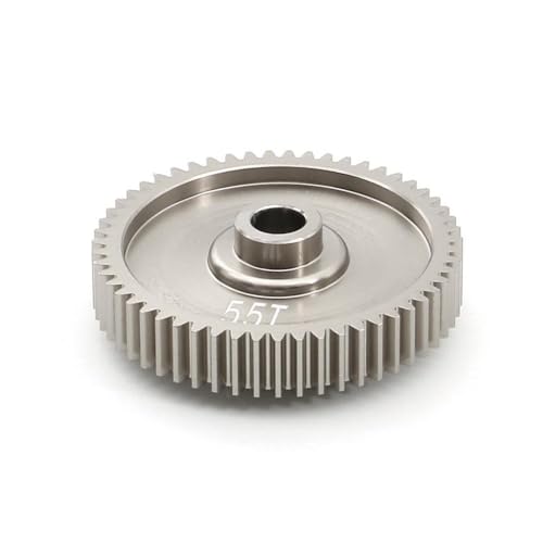 ZJNWTVUH 1PCS 55T 58T 61T Spur Gear-Geschwindigkeits-Upgrade-Teile kompatibel mit TT01 TT-01 1/10 RC-Autozubehör(55T) von ZJNWTVUH