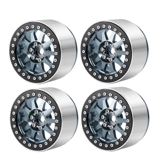 ZJNWTVUH 2,2 Zoll Metall Beadlock 12 Speichen -Radfelgen Set von 4 Kompatibel mit RC -Crawler -Autos, die mit verschiedenen Modellen kompatibel sind(Gray) von ZJNWTVUH