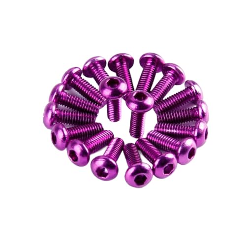 ZJNWTVUH 20 Stück Luft- und Raumfahrt-M3-Sechskantschrauben SHCS M3 * 6 M3 * 8 M3 * 10 M3 * 12 6 mm 8 mm 10 mm Kompatibel mit FPV RC Quadcopter(M3 X14 Purple) von ZJNWTVUH