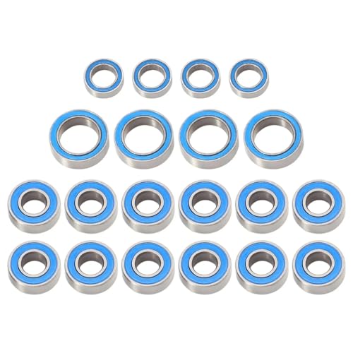 ZJNWTVUH 20pcs Gummi-Kugellager-Set Kompatibel mit kompatible TT01 TT-01 TT01E TT01D TT02B 1/10 RC-Auto-Upgrade-Zubehör von ZJNWTVUH