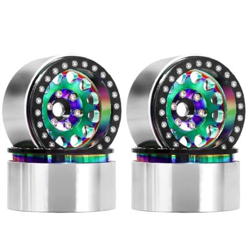 ZJNWTVUH 4 PCs Buntes Aluminium 1,9 -Zoll -Perldlock -Radkabinen Kompatibel mit 1/10 RC -Crawler, die mit verschiedenen Modellen kompatibel sind(Green 4pcs) von ZJNWTVUH
