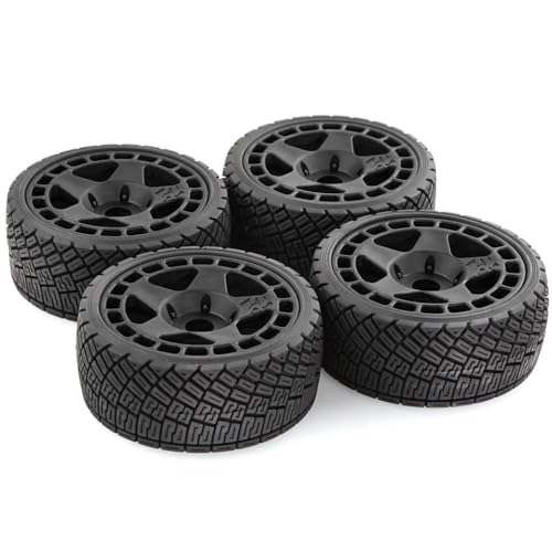 ZJNWTVUH 4 Pack 98mm 1/8 1/7 RC Offroad Buggy Wheels Reifen 17mm Sechskant kompatibel mit verschiedenen RC-Modellen(Black) von ZJNWTVUH
