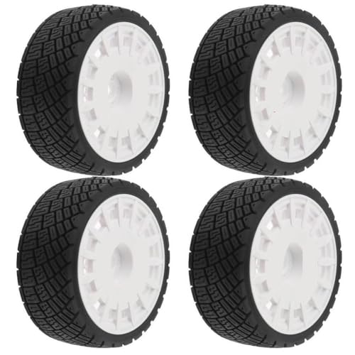 ZJNWTVUH 4 -teiliges 1/8 Skala auf der Straße RC Rally -Autoreifen Kompatibel mit Verschiedene 1/8 Rennmodelle, die mit Mehreren Marken und Designs kompatibel sind(4pcs White) von ZJNWTVUH