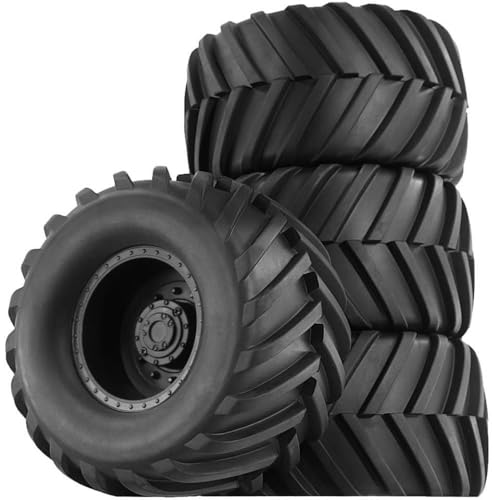 ZJNWTVUH 4 -teiliges RC -Radrand und Gummireifen -Set mit 1/10 -Skala -LKWs und verschiedenen RC -Automarken kompatibel(4pcs Black) von ZJNWTVUH