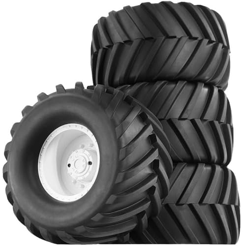 ZJNWTVUH 4 -teiliges RC -Radrand und Gummireifen -Set mit 1/10 -Skala -LKWs und verschiedenen RC -Automarken kompatibel(4pcs White) von ZJNWTVUH
