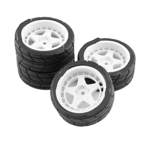 ZJNWTVUH 4PCS 1/10 RC-Auto auf Straßenreifen und Rädern, die mit TT01 TT02 XV01 TA06 PTG-2-Fahrzeugen kompatibel sind von ZJNWTVUH