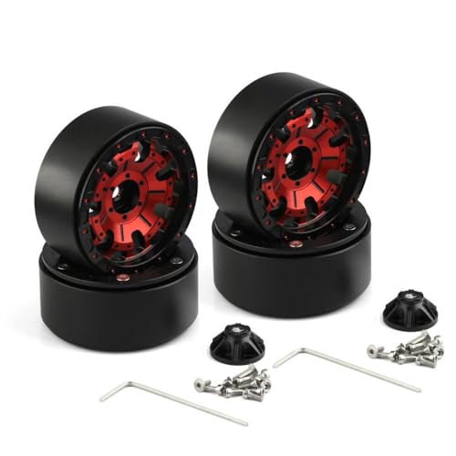 ZJNWTVUH 4PCS CNC Machter Aluminium 1,9 Beadlock Wheel-RIMPs kompatibel mit 1/10 RC-Crawler-Modellen VS4-10 GEN8 RBX10(4pcs) von ZJNWTVUH
