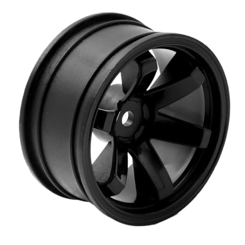 ZJNWTVUH 4PCS Plastic Tire Rad Wheel Rims Kompatibel mit 1/10 RC Rennwagen kompatibel mit Straßenmodellen wie TT01 und ähnlichen Teilen(Black) von ZJNWTVUH