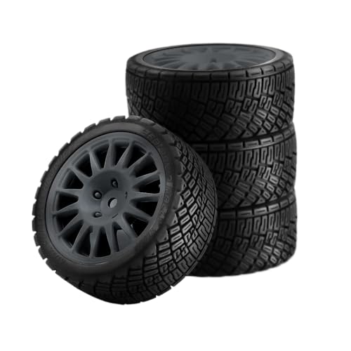 ZJNWTVUH 4PCs auf Straßen -RC -Autoreifen und Rädern Kompatibel mit 1/10 -Skalierungsmodelle, die mit verschiedenen Plattformen kompatibel sind(Titanium Color) von ZJNWTVUH