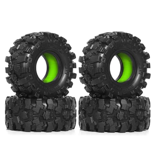 ZJNWTVUH 4pcs 1,0-Zoll-Reifen mit Einsätzen Kompatibel mit 1/18 1/24 RC-Crawler-Fahrzeuge mit XC-1 RTR SCX24 AX24 FMS kompatibel(4pcs Green) von ZJNWTVUH