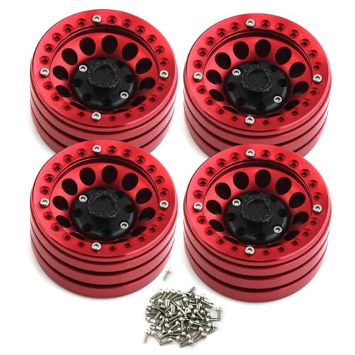 ZJNWTVUH 4pcs 1/10 RC Rock Crawler Beadlock Wheel Rims 1,9 -Zoll -Aluminium Kompatibel mit RC -Fahrzeuge, die mit verschiedenen Modellen kompatibel sind(4pcs Wheel) von ZJNWTVUH