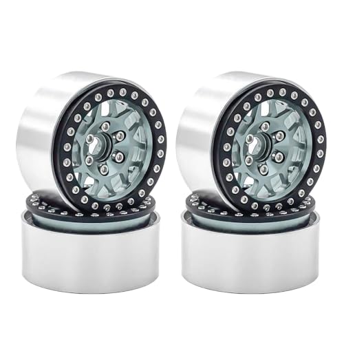 ZJNWTVUH 4pcs 1,9 Zoll Metall Beadlock Wheel Rims Kompatibel mit 1:10 Skala RC -Crawler, die mit verschiedenen Modellen kompatibel sind von ZJNWTVUH