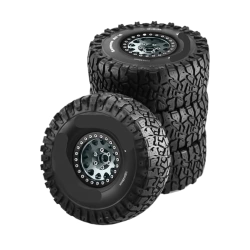 ZJNWTVUH 4pcs 1,9 -Zoll -Perldlock -Radfelgen und Gummireifen Kompatibel mit 1/10 -Skala -RC -Rock -Crawler, die mit verschiedenen Modellen kompatibel sind(Titanium) von ZJNWTVUH