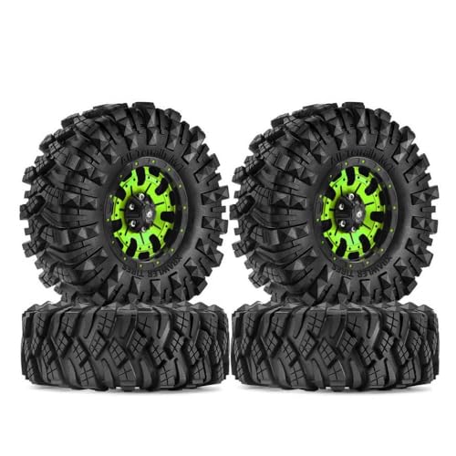 ZJNWTVUH 4pcs 1,9 -Zoll -Radfelgen und Reifen, die mit 1:10 RC Rock Crawler 90046 Gen8 RBX10 kompatibel sind(A002 Green) von ZJNWTVUH