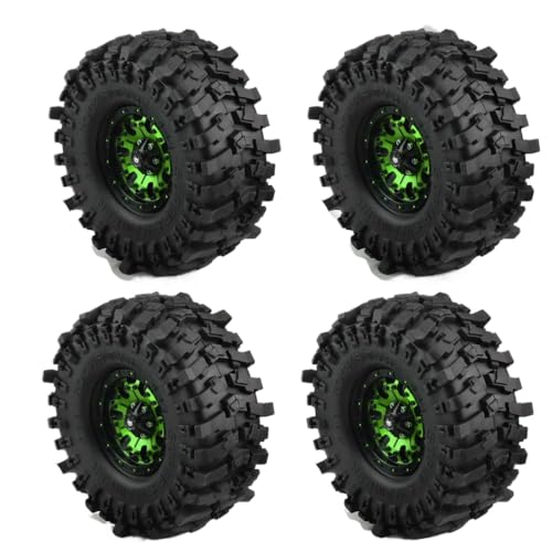 ZJNWTVUH 4pcs 1,9 -Zoll -Radfelgen und Reifen, die mit 1:10 RC Rock Crawler 90046 Gen8 RBX10 kompatibel sind(F002 Green) von ZJNWTVUH