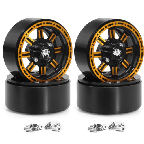 ZJNWTVUH 4pcs 1.9 Beadlock Wheel Rand 8spoke Hub Kompatibel mit 1:10 RC Crawlers kompatibel mit beliebten Modellen(4Pcs A) von ZJNWTVUH