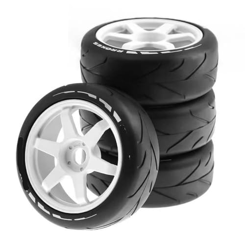 ZJNWTVUH 4pcs 105mm Gummireifen mit 17 -mm -Adapter kompatibel mit 1/8 auf der Straße Rallye RC Cars ZD Racing i von ZJNWTVUH