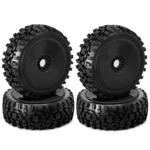 ZJNWTVUH 4pcs 118 mm 1/8 Offroad Buggy-Reifen mit 17 mm Sechskantkompatibel mit beliebten RC-Autos(Black) von ZJNWTVUH