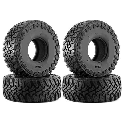 ZJNWTVUH 4pcs 119 mm 1,9 Zoll Gummi -Reifenrad Kompatibel mit 1/10 Scale RC Crawler Compatible mit II III 90046 von ZJNWTVUH