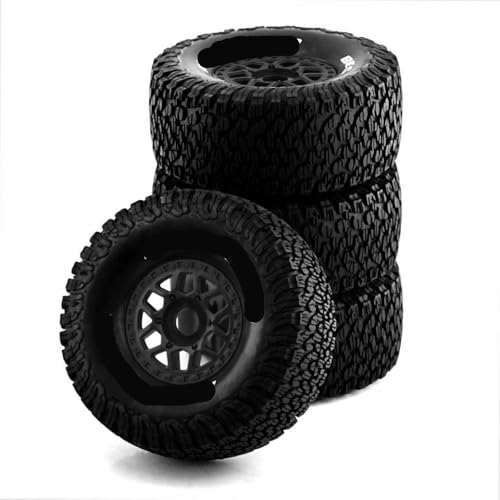 ZJNWTVUH 4pcs 138mm 1/7 Wüstenkurzlaufreifen mit 17-mm-Radstuben mit Offroad-RC-Autos kompatibel(Black 4pcs) von ZJNWTVUH