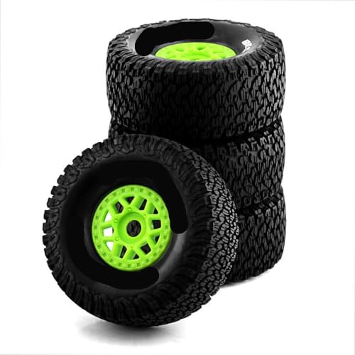 ZJNWTVUH 4pcs 138mm 1/7 Wüstenkurzlaufreifen mit 17-mm-Radstuben mit Offroad-RC-Autos kompatibel(Green 4pcs) von ZJNWTVUH