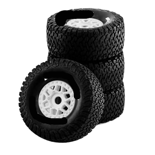 ZJNWTVUH 4pcs 138mm 1/7 Wüstenkurzlaufreifen mit 17-mm-Radstuben mit Offroad-RC-Autos kompatibel(White 4pcs) von ZJNWTVUH