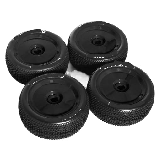 ZJNWTVUH 4pcs 17mm Sechskantreifen und Plastik -Hub -Radfelgen kompatibel mit 1/8 Elektro -RC -Kits und Fahrzeugen(4pcs Black) von ZJNWTVUH
