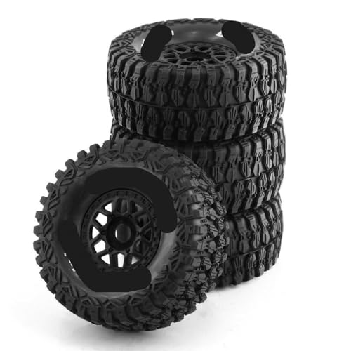ZJNWTVUH 4pcs 17mm -Sechskantreifen und Räder Kompatibel mit 1/7 1/8 RC Kurzer Kurs und Buggy -kompatibel mit verschiedenen Modellen(4pcs Black) von ZJNWTVUH
