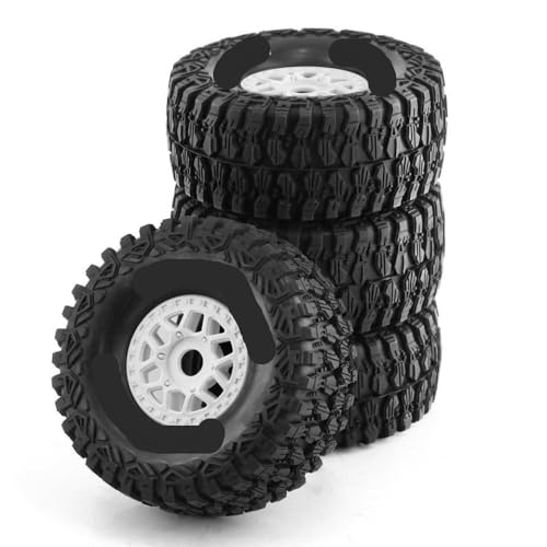 ZJNWTVUH 4pcs 17mm -Sechskantreifen und Räder Kompatibel mit 1/7 1/8 RC Kurzer Kurs und Buggy -kompatibel mit verschiedenen Modellen(4pcs White) von ZJNWTVUH