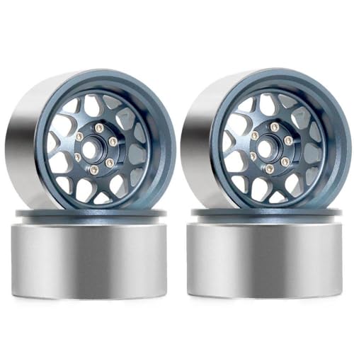 ZJNWTVUH 4pcs 2,2 -Zoll -Aluminium -Beadlock -Räder 65mm OD 12mm Sechskant kompatibel mit 1/10 RC -Crawler -Modellen(Titanium) von ZJNWTVUH