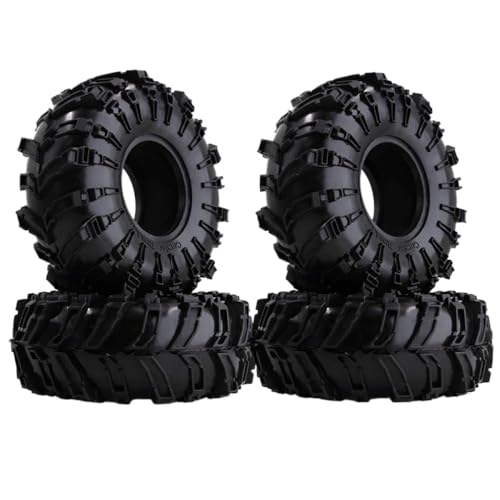 ZJNWTVUH 4pcs 2,2 Zoll Beadlock Wheel und Gummi -Reifen -Set kompatibel mit 1/10 RC -Crawlern 90046 Voodoo KLR(4PCS Tires) von ZJNWTVUH