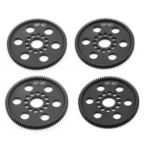 ZJNWTVUH 4pcs 48p Spurgetriebe Set 75T 78T 82T 85T 88T 90T kompatibel mit 1/10 RC -Auto -Upgrade -Teilen Kompatibel mit Verschiedene Modelle(83-84-85-86T) von ZJNWTVUH
