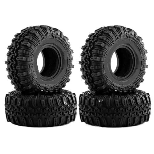 ZJNWTVUH 4pcs 57 mm 1,0 Zoll weiches Gummi -Schlamm -Reifenrad Kompatibel mit 1/18 1/24 RC Crawler -Fahrzeuge mit SCX24 Bronco AX24 FMS Enduro24 kompatibel von ZJNWTVUH