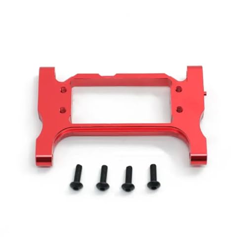 ZJNWTVUH Aluminiumlenker Crossmitglied Chassis Front Servo Mount kompatibel mit 1/10 RC Crawler Cars Bronco Blazer Sport G500 TRX6(Red) von ZJNWTVUH