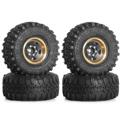 ZJNWTVUH Black Coating Messing 1,0 Zoll Beadlock -Radreifen Kompatibel mit 1/18 1/24 RC -Crawler mit verschiedenen Modellen kompatibel(RS 00B) von ZJNWTVUH