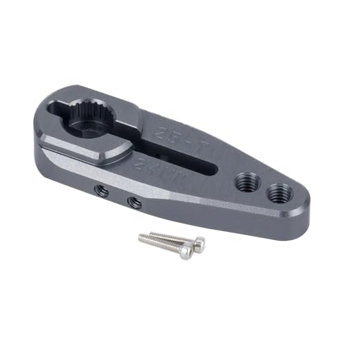 ZJNWTVUH CNC 7075 Aluminium-Klemm-Servohorn 25T Kompatibel mit 20 mm und 24 mm, kompatibel mit verschiedenen 1/10 Buggy-Modellen(Titanium 24mm) von ZJNWTVUH