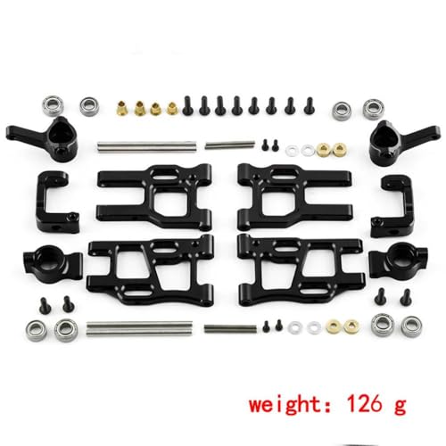 ZJNWTVUH CNC Metal RC Lenering Cup Set Kompatibel mit 1/10 4WD-Buggy-Auto kompatibel mit Racing PTG-2 DIY Accessoires rotes Heck Multi(Black) von ZJNWTVUH
